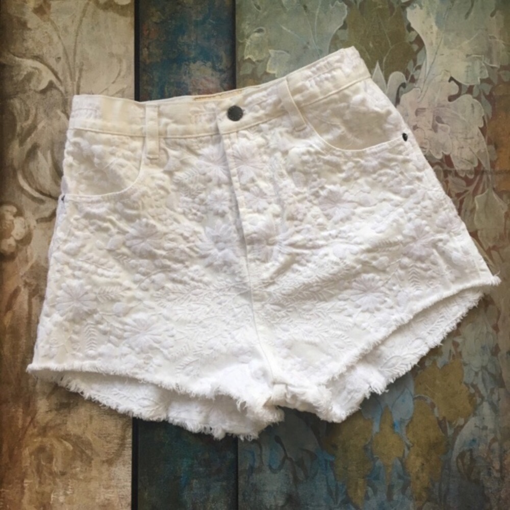 Free People High Waist Jean Denim Cutoff Shorts